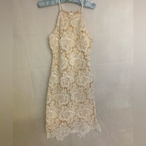 Lulu's, white laced halter dress